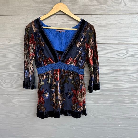Hale Bob velvet and silk blouse - Picture 1 of 7